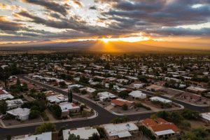 Scenic,View,Of,Green,Valley,Arizona,During,Sunrise,With,Sun